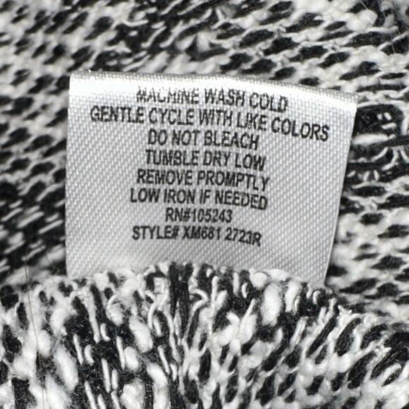 Bobeau Open Front Leopard Print Cardigan Sweater 2X Gray Black Knit Pockets - Picture 4 of 11